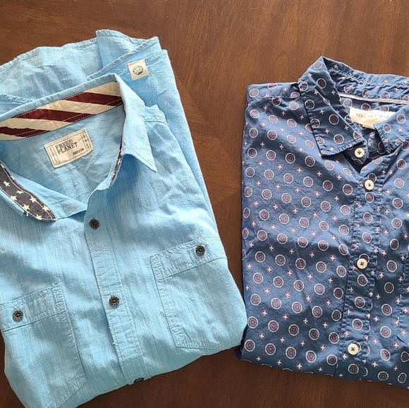Lot Of 2 mens shirts size M short sleeve - Picture 1 of 12